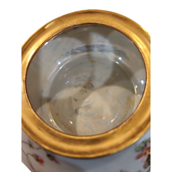 J & C Bavaria hand painted Sugar and Creamer set Anemone Pink Flowers, Gold Trim - Picture 3 of 4